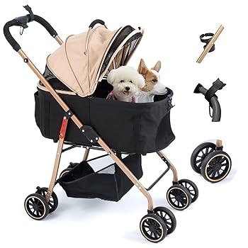 [希少]犬用ミッキーベビーカー　小型犬中型犬用 Amazon.co.jp: JZOOOZ ペットカート 分離型 キャスター付き 前輪
